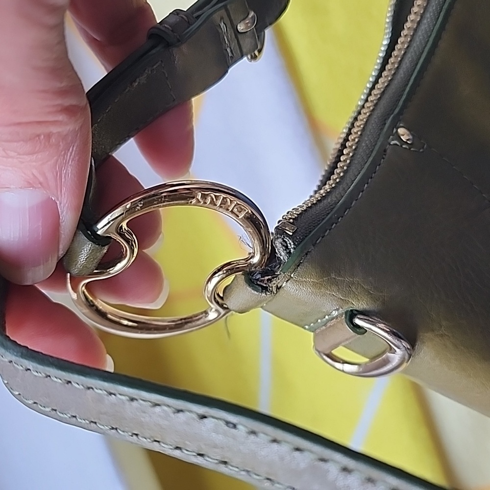 GUC- VTG DKNY Y2K Olive Green Leather Hobo Bag with Dust Bag - Picture 8 of 11
